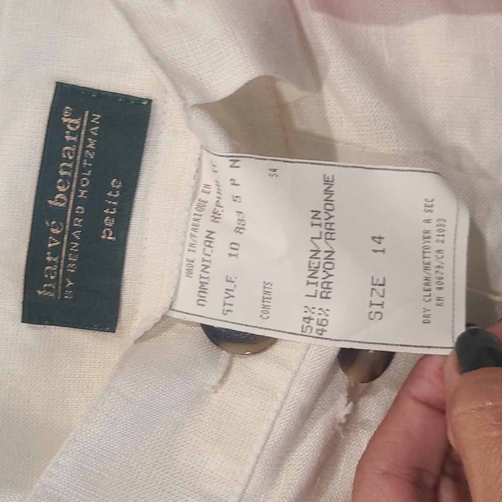 NWT deadstock Harve Benard linen long skirt cream size 14 petite - Picture 8 of 11